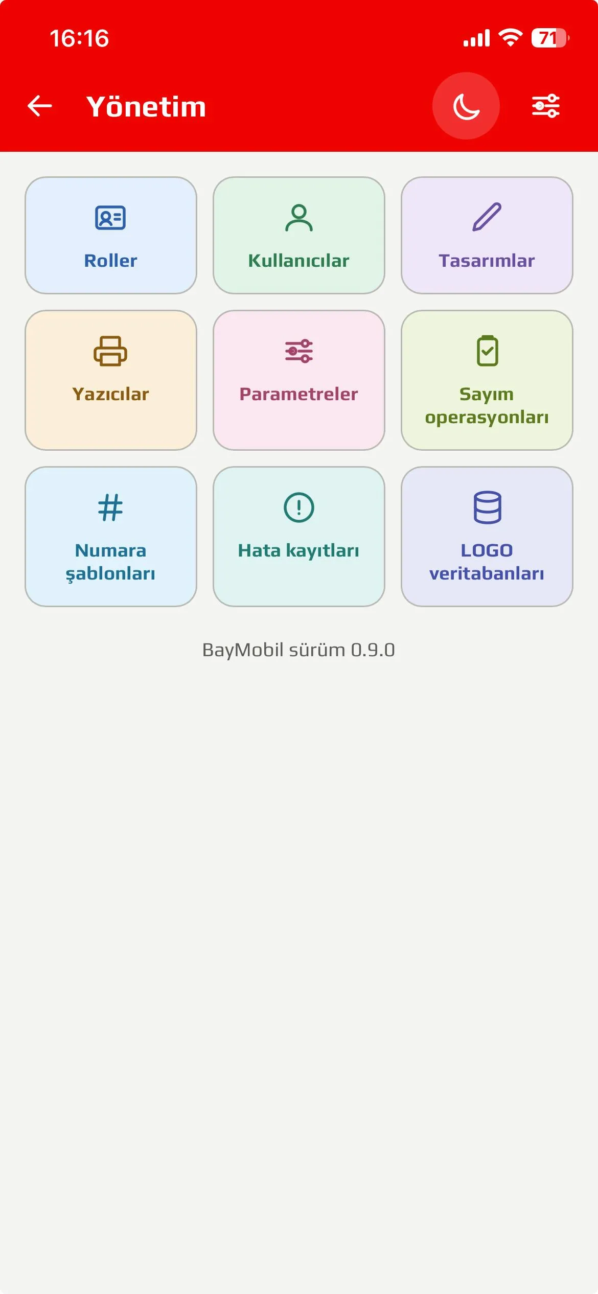Yönetim ekranı